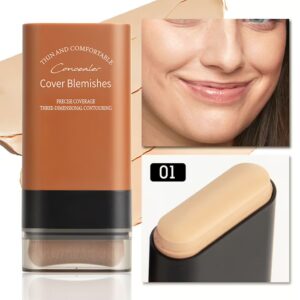 Hydrating Lightweight Foundation Stick with Brush: Multifunctional, use as both foundation and contour stick for versatility.