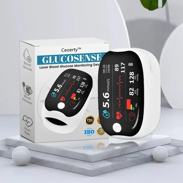 [Official Store] Ceoerty™ GlucoSense Laser Blood Glucose Monitoring Device ✅for Blood Sugar, Blood Oxygen Saturation, and Blood Pressure Measurement👍🏻 99.9% Accuracy