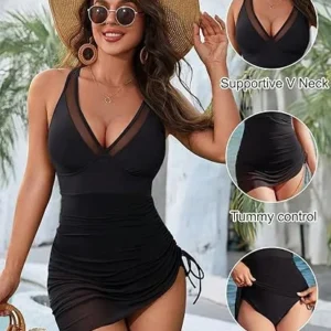 Tummy Control Mesh Swimsuit